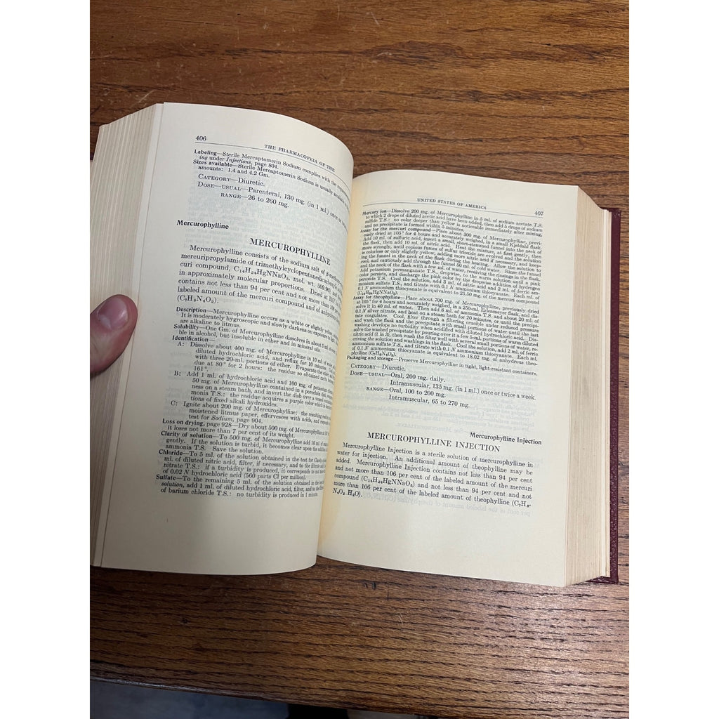 1955 Pharmacopeia of United States 15th Revision Pharmacy Hardcover