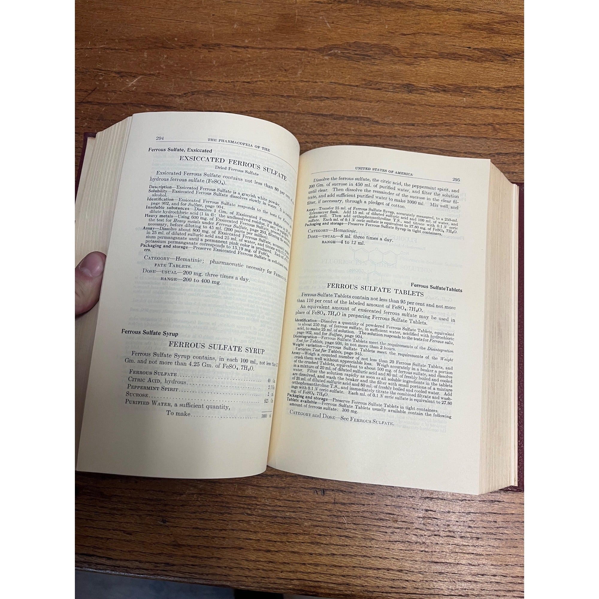 1955 Pharmacopeia of United States 15th Revision Pharmacy Hardcover