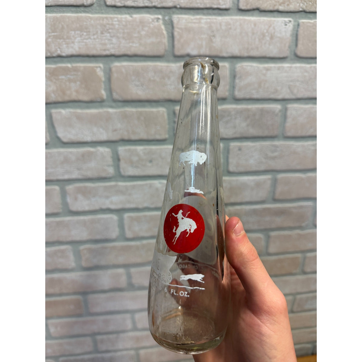 ALC Cowboy Soda Bottle Western Scenes 6 oz. Chicago Bottling CO. Rare