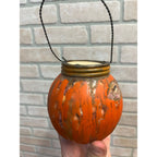 Vintage 1920s Halloween Glass Jack O Lantern JOL Candy Container FULL