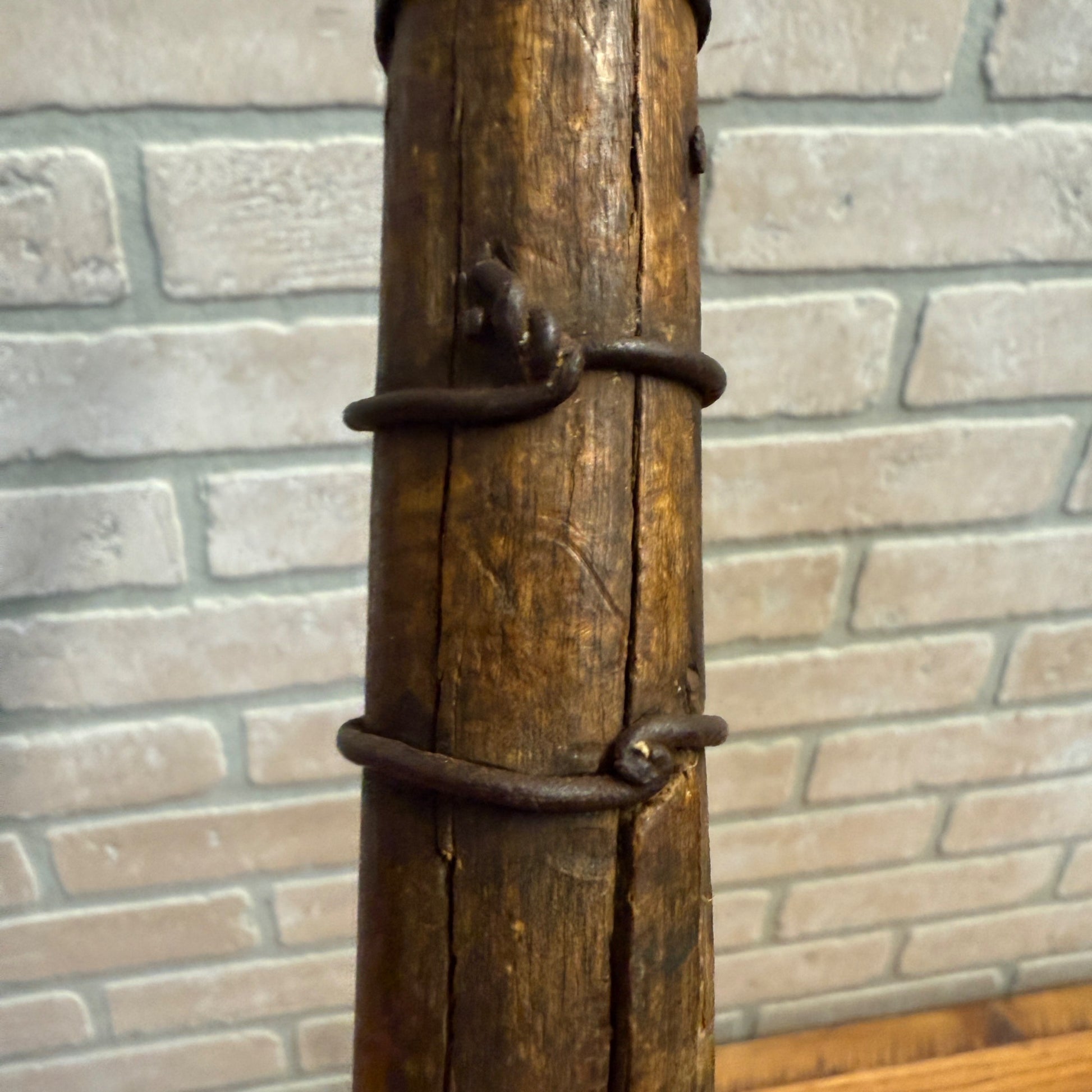 Original Antique 17th Century European Forged Iron Axe w/ Wood Handle