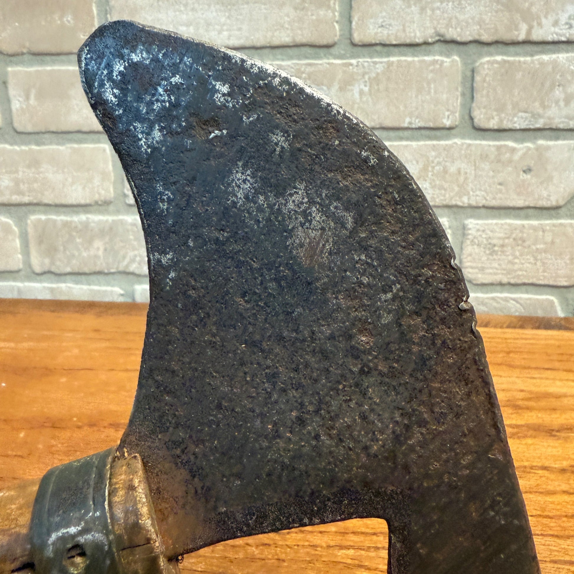Original Antique 17th Century European Forged Iron Axe w/ Wood Handle