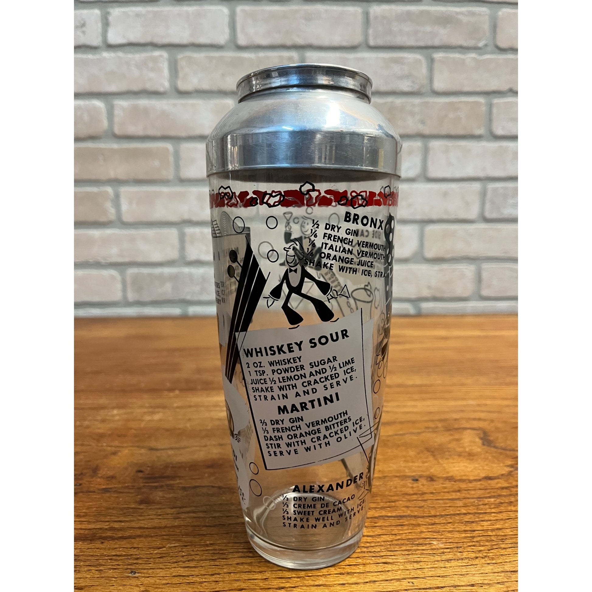 Vintage Cocktail Shaker Roaring 20’s Jazz Bar Recipes Barware Retro  Hazel Atlas?