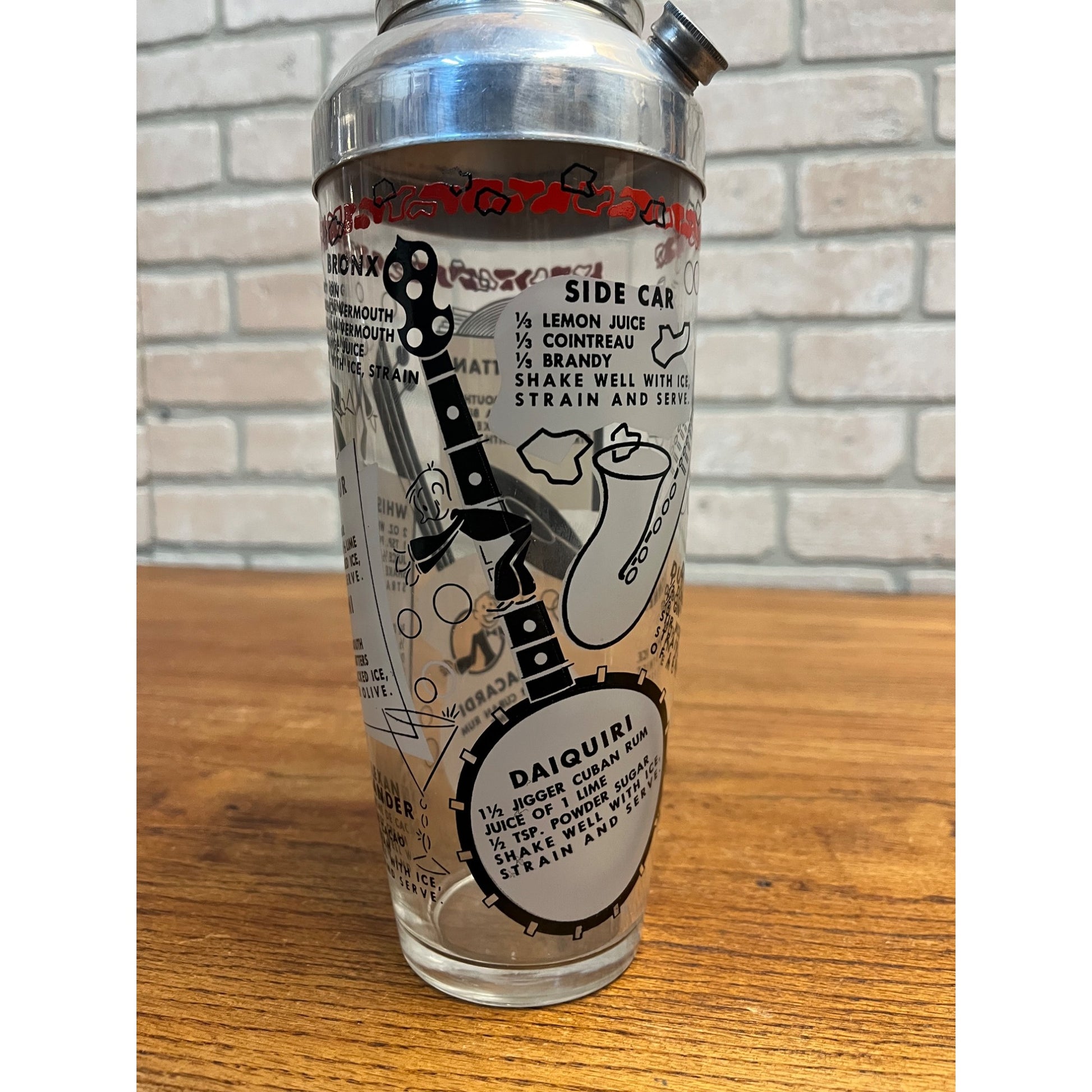 Vintage Cocktail Shaker Roaring 20’s Jazz Bar Recipes Barware Retro  Hazel Atlas?