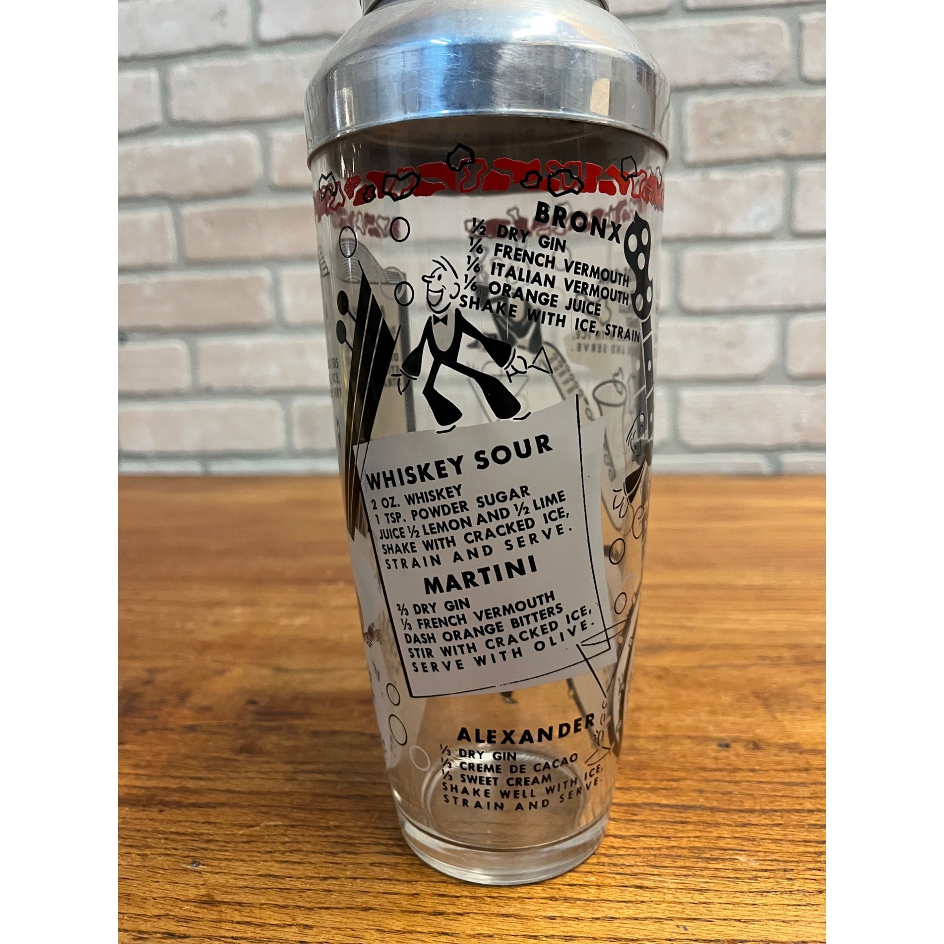 Vintage Cocktail Shaker Roaring 20’s Jazz Bar Recipes Barware Retro  Hazel Atlas?