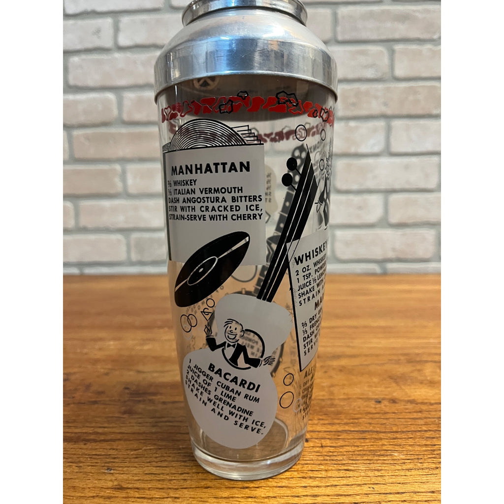 Vintage Cocktail Shaker Roaring 20’s Jazz Bar Recipes Barware Retro  Hazel Atlas?