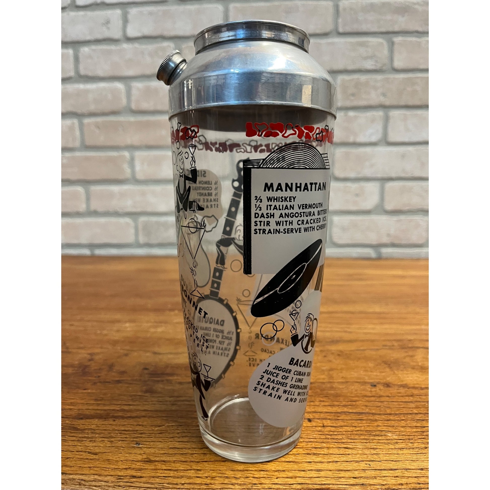 Vintage Cocktail Shaker Roaring 20’s Jazz Bar Recipes Barware Retro  Hazel Atlas?