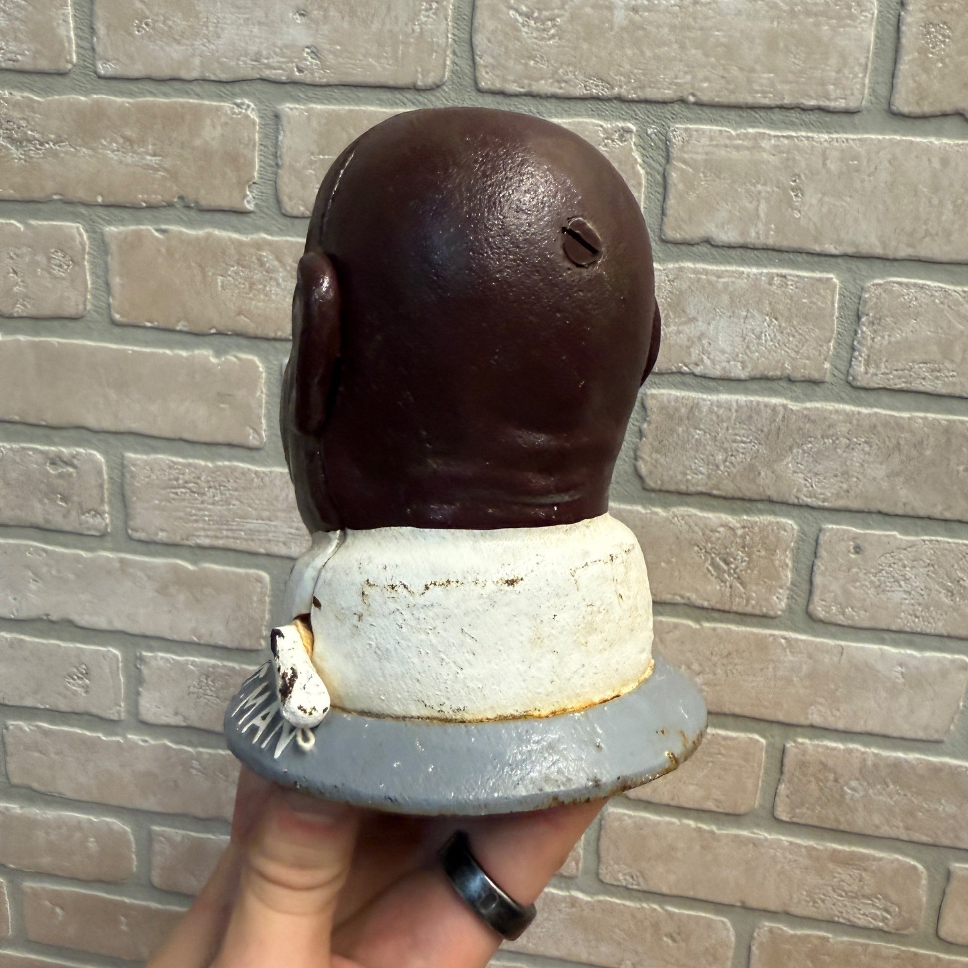 Salted Peanut Man Smilin Sam from Cast Iron Coin Bank 6" Alabama