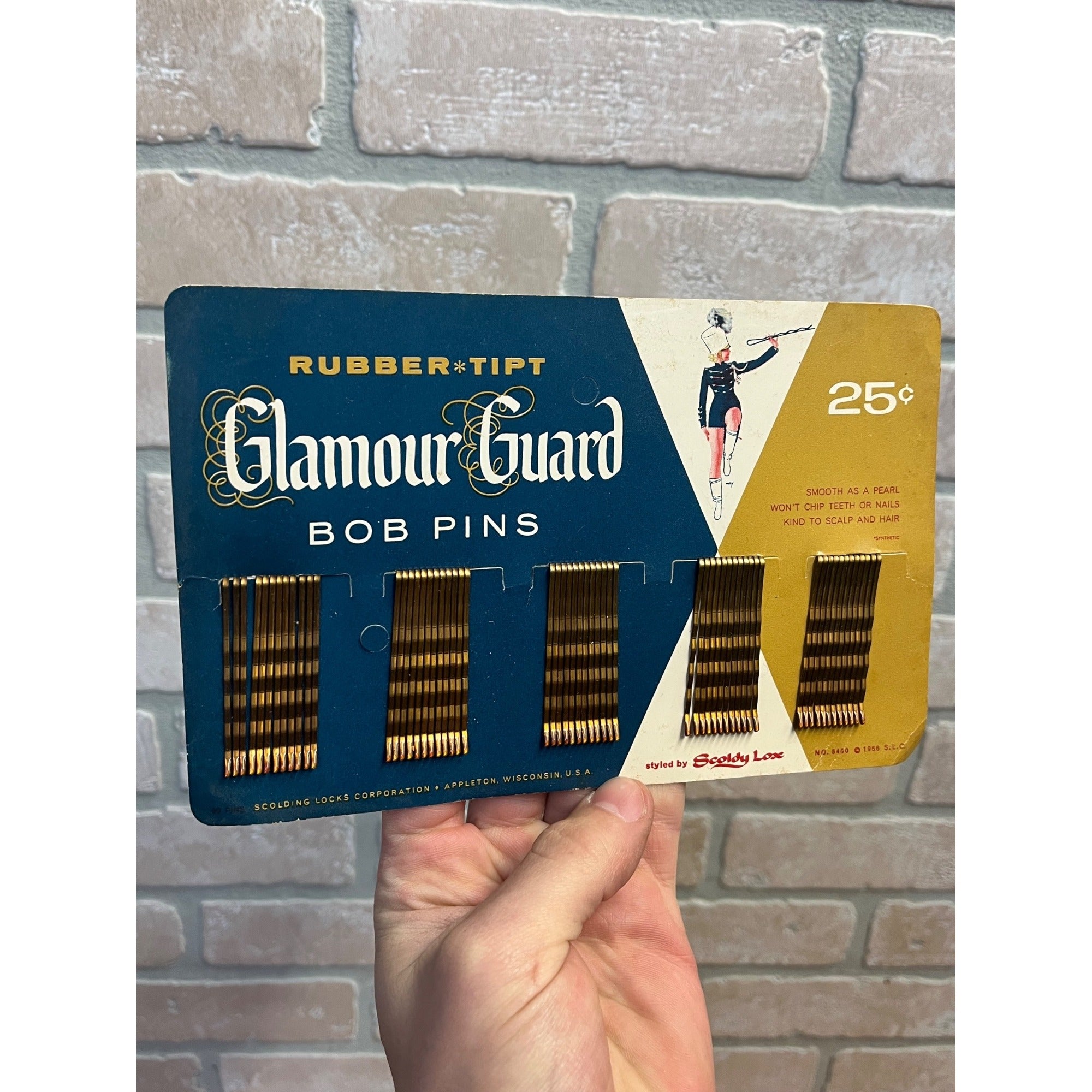 Vintage Scoldy Lox Glamour Guard 1950s NOS Hair Bobby Pins on Card Bob Pins