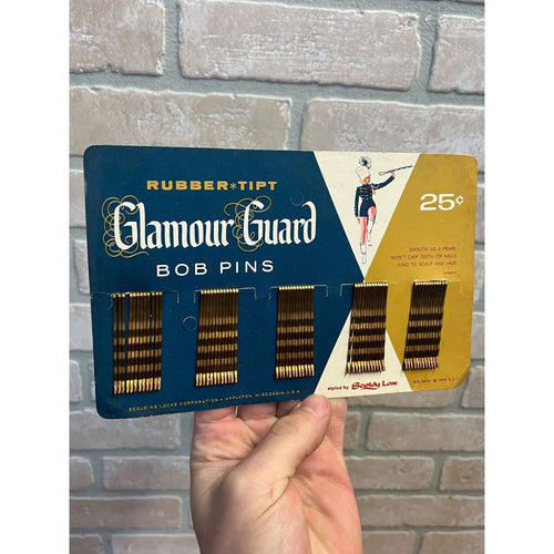 Vintage Scoldy Lox Glamour Guard 1950s NOS Hair Bobby Pins on Card Bob Pins
