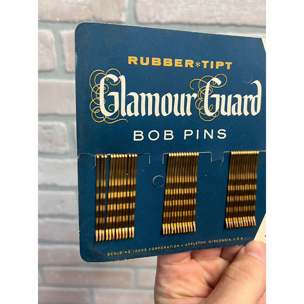 Vintage Scoldy Lox Glamour Guard 1950s NOS Hair Bobby Pins on Card Bob Pins