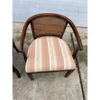 Vintage Mid-Century Wooden Accent Chairs  - Cane Back & Armchair