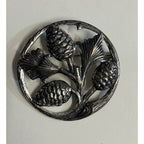 Danecraft Sterling Silver 925 Pine Needle & Pine Cone Branch Circle Brooch Pin