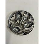 Danecraft Sterling Silver 925 Pine Needle & Pine Cone Branch Circle Brooch Pin