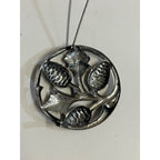 Danecraft Sterling Silver 925 Pine Needle & Pine Cone Branch Circle Brooch Pin