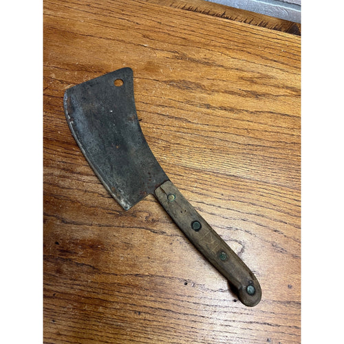Vintage Antique Old File Handmade Cleaver #9 Carbon Steel Butcher Knife Restore