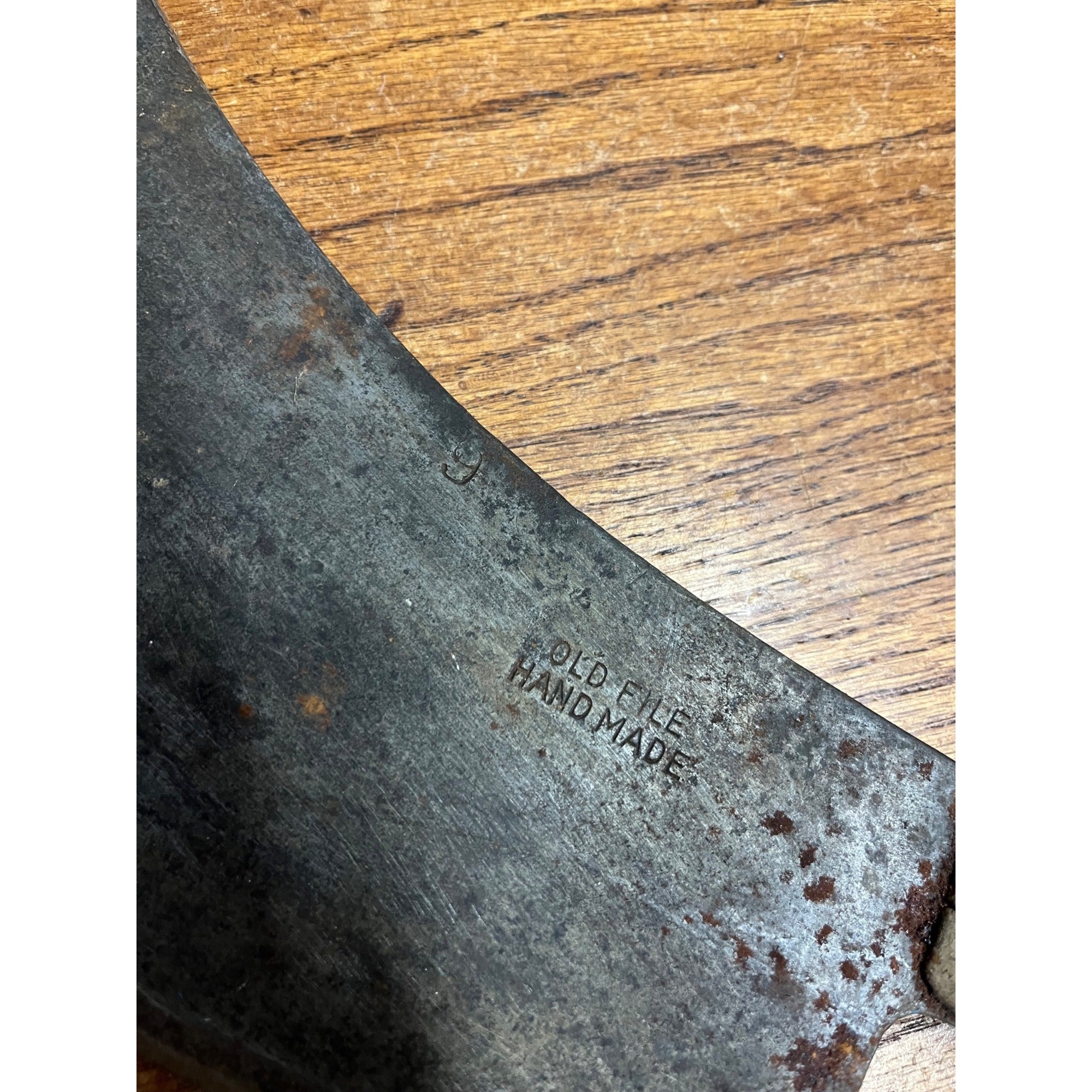 Vintage Antique Old File Handmade Cleaver #9 Carbon Steel Butcher Knife Restore