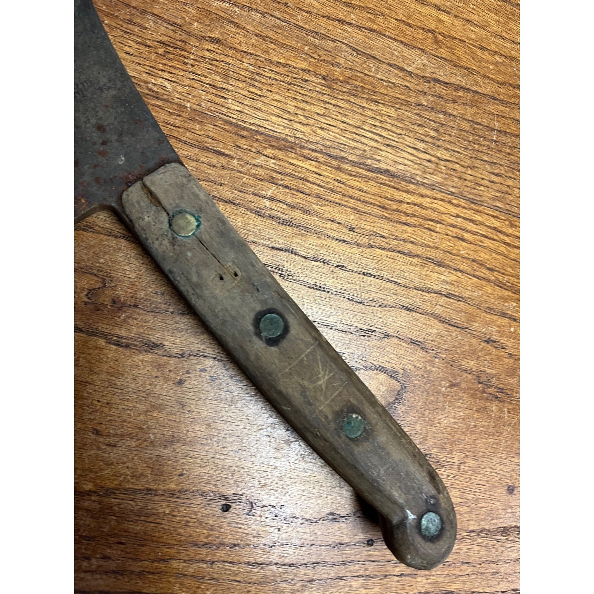 Vintage Antique Old File Handmade Cleaver #9 Carbon Steel Butcher Knife Restore