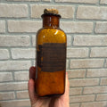 Antique Amber Glass Medicine Bottle Acetanilide Label John Wyeth & Brother