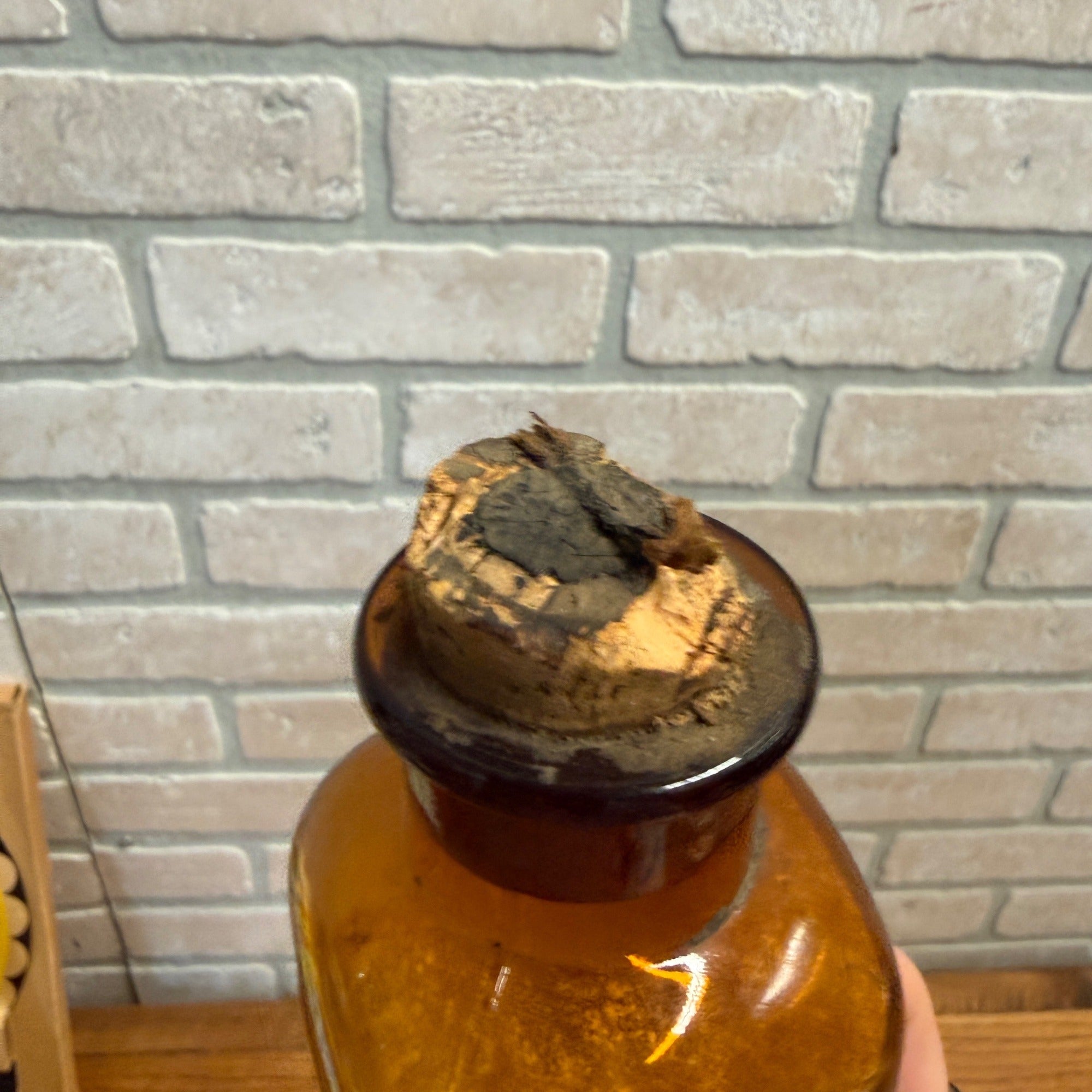 Antique Amber Glass Medicine Bottle Acetanilide Label John Wyeth & Brother