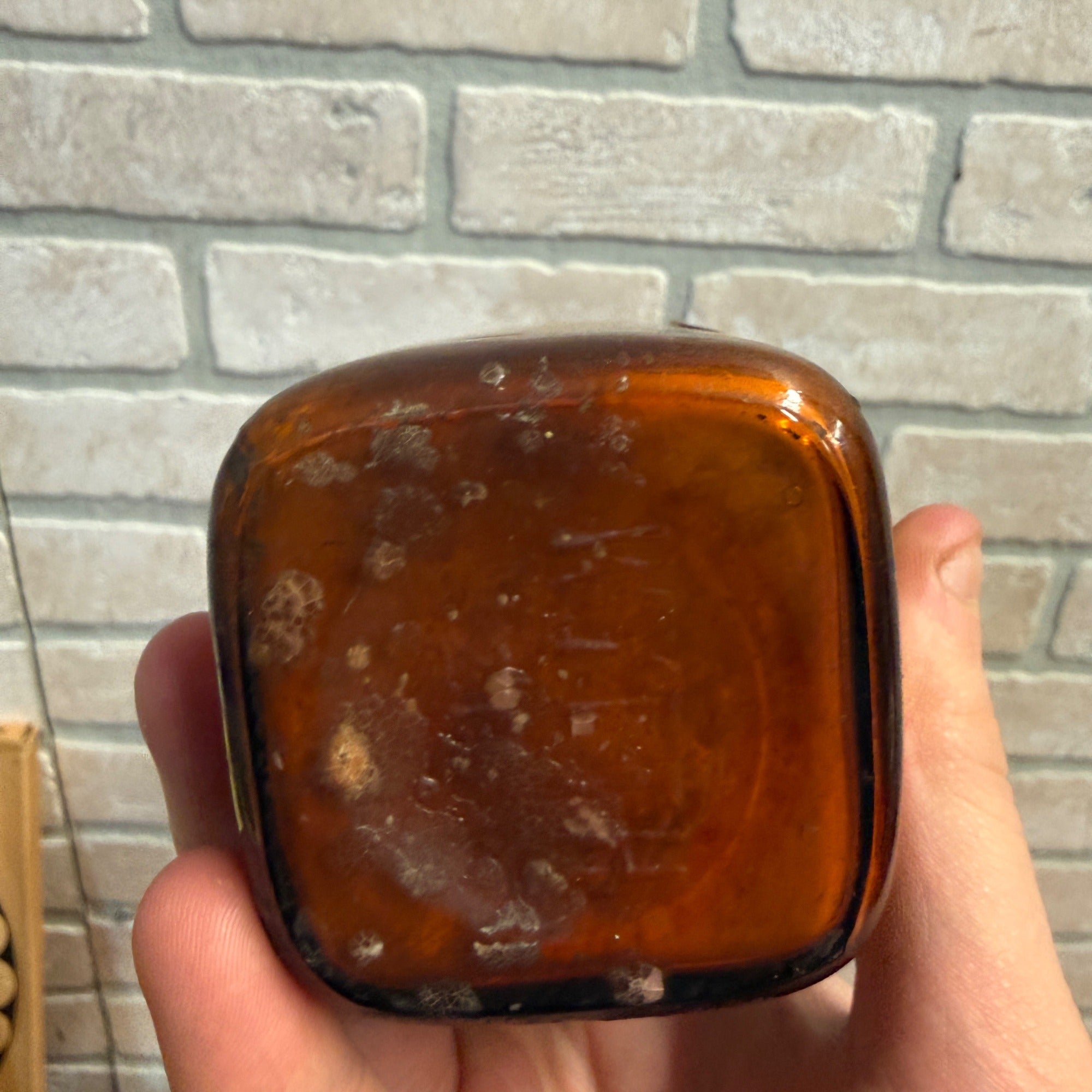 Antique Amber Glass Medicine Bottle Acetanilide Label John Wyeth & Brother