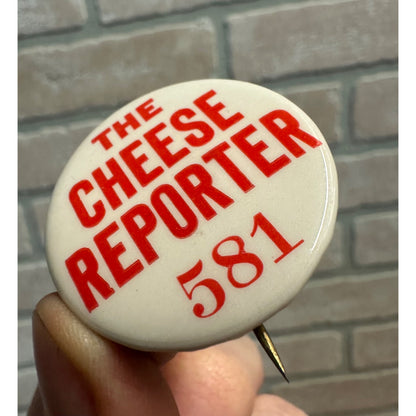 Vintage 1950s The Cheese Reporter (Madison Wisconsin) Media Pass Badge Pin