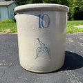 Red Wing 10 Gallon Birch Leaf Leaves Crock Stoneware Unsigned