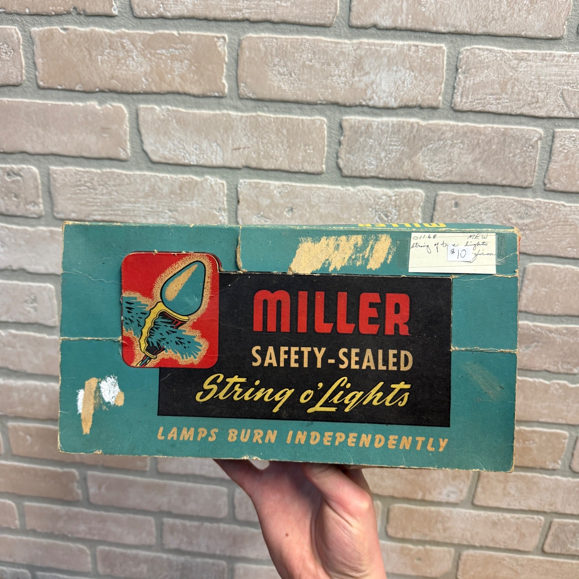 Vintage Christmas String Lights Xmas Box Decor Miller