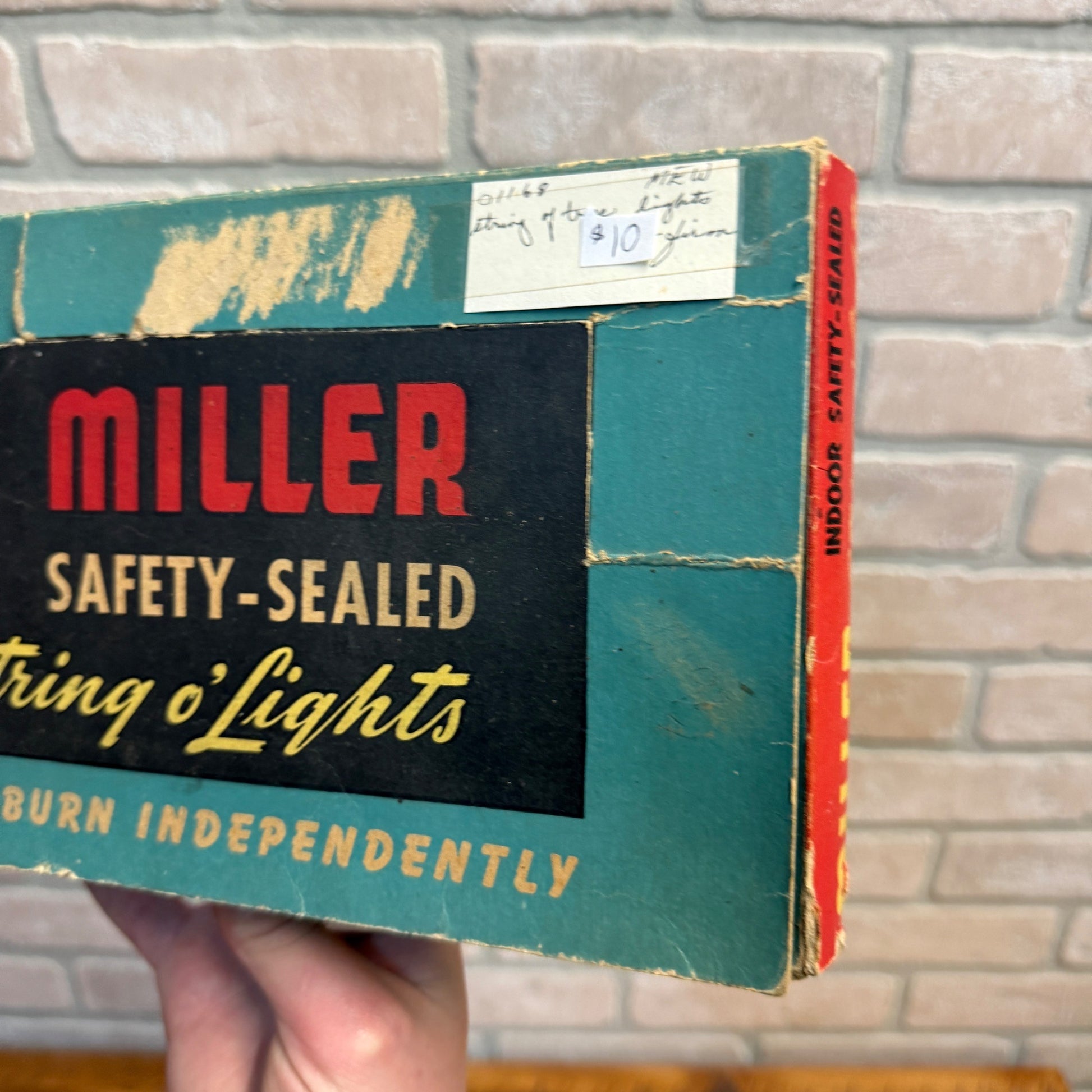 Vintage Christmas String Lights Xmas Box Decor Miller