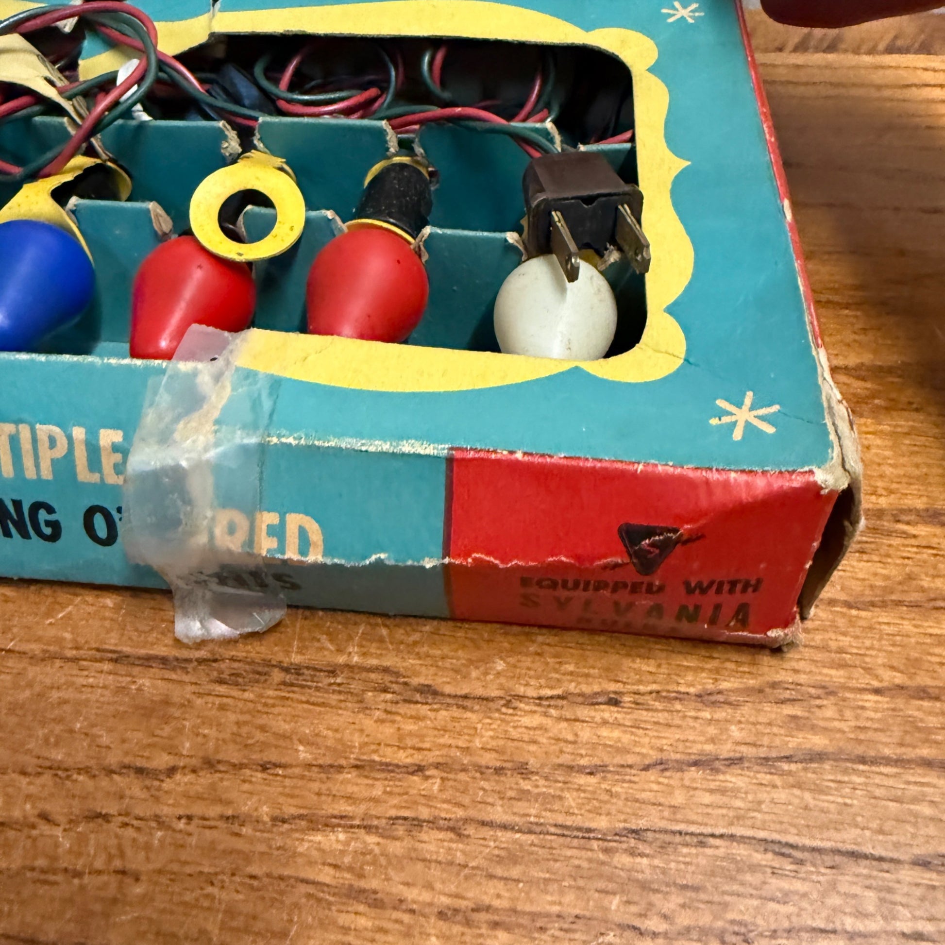 Vintage Christmas String Lights Xmas Box Decor Miller