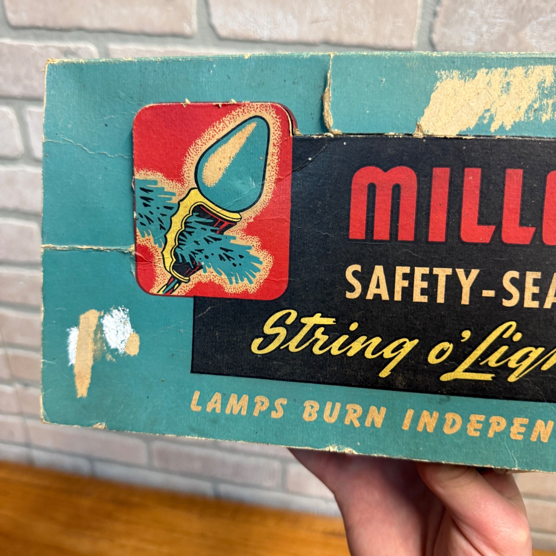 Vintage Christmas String Lights Xmas Box Decor Miller