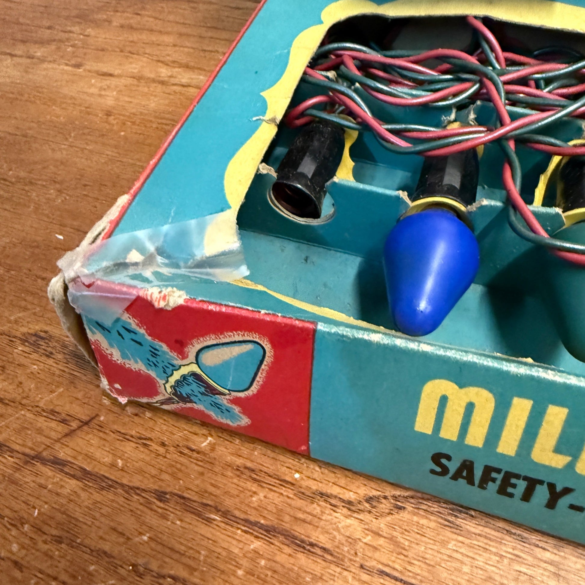 Vintage Christmas String Lights Xmas Box Decor Miller