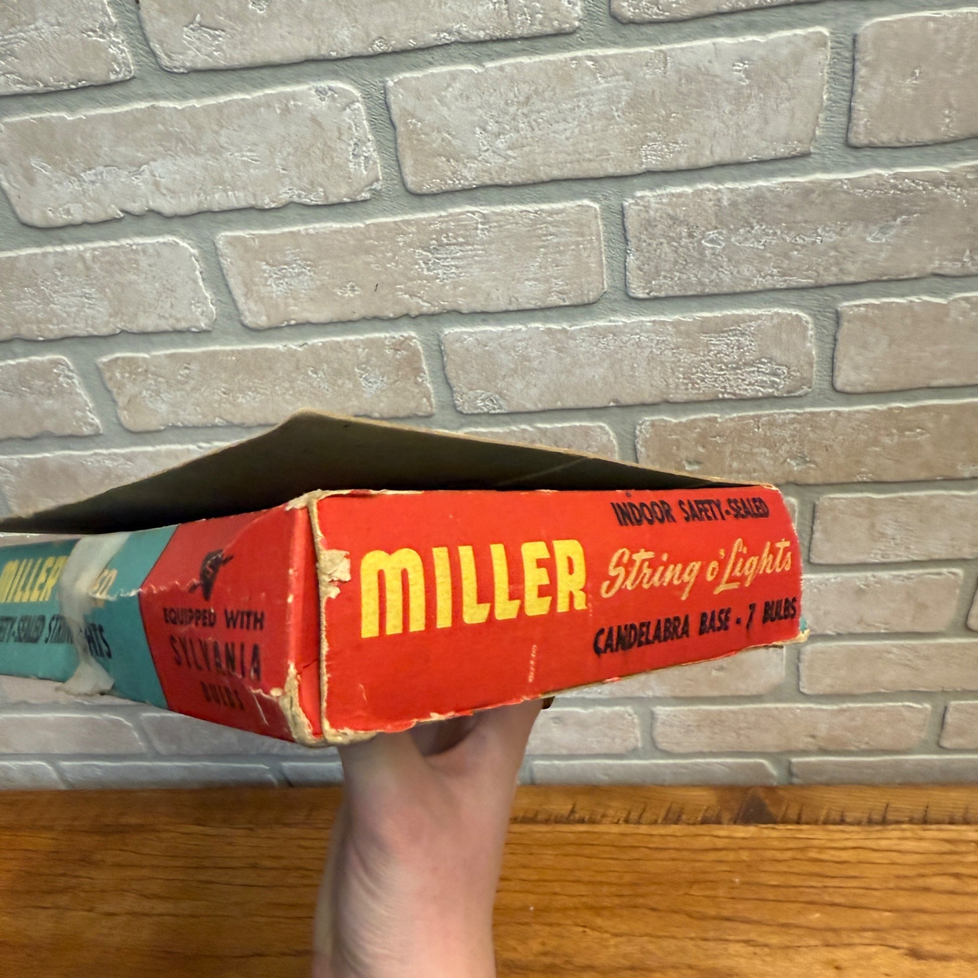 Vintage Christmas String Lights Xmas Box Decor Miller