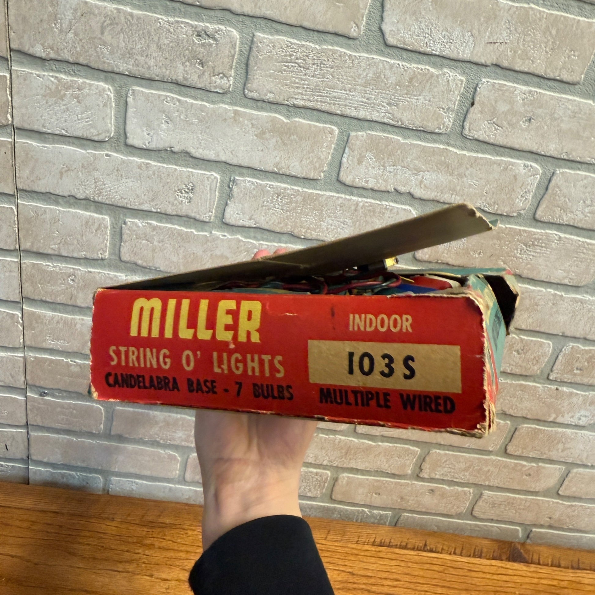 Vintage Christmas String Lights Xmas Box Decor Miller