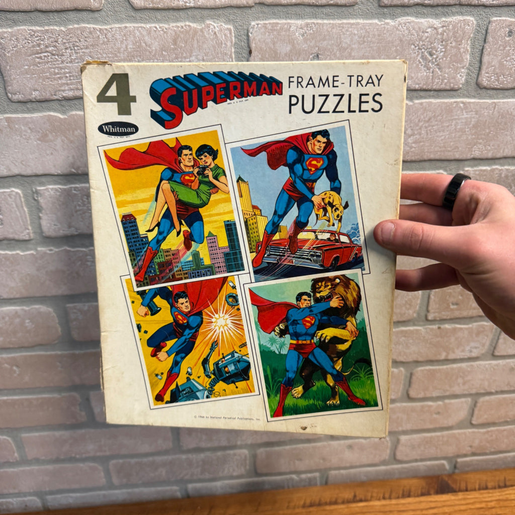 Vintage Whitman 4 Superman Frame-Tray Puzzles 1960s Toy
