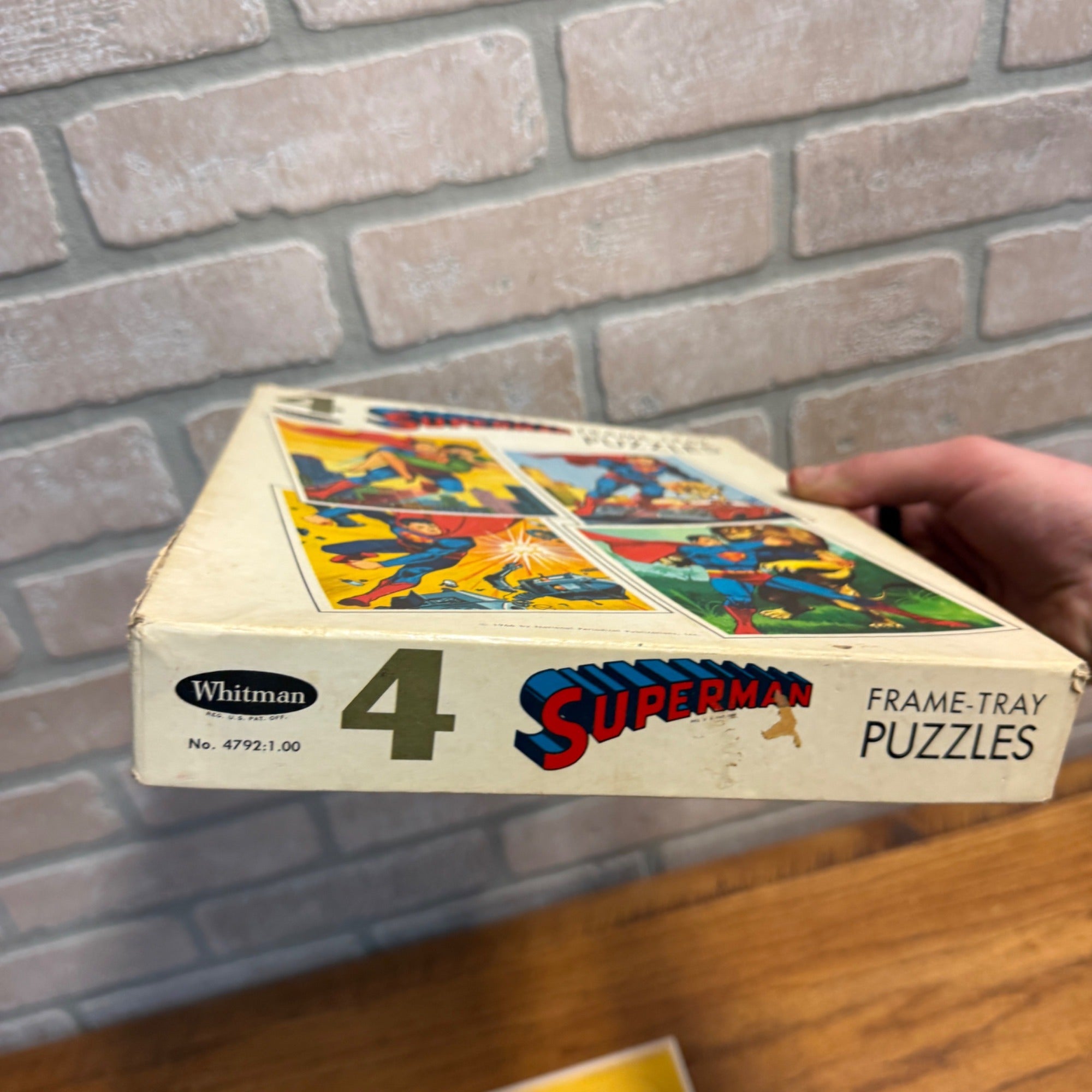Vintage Whitman 4 Superman Frame-Tray Puzzles 1960s Toy