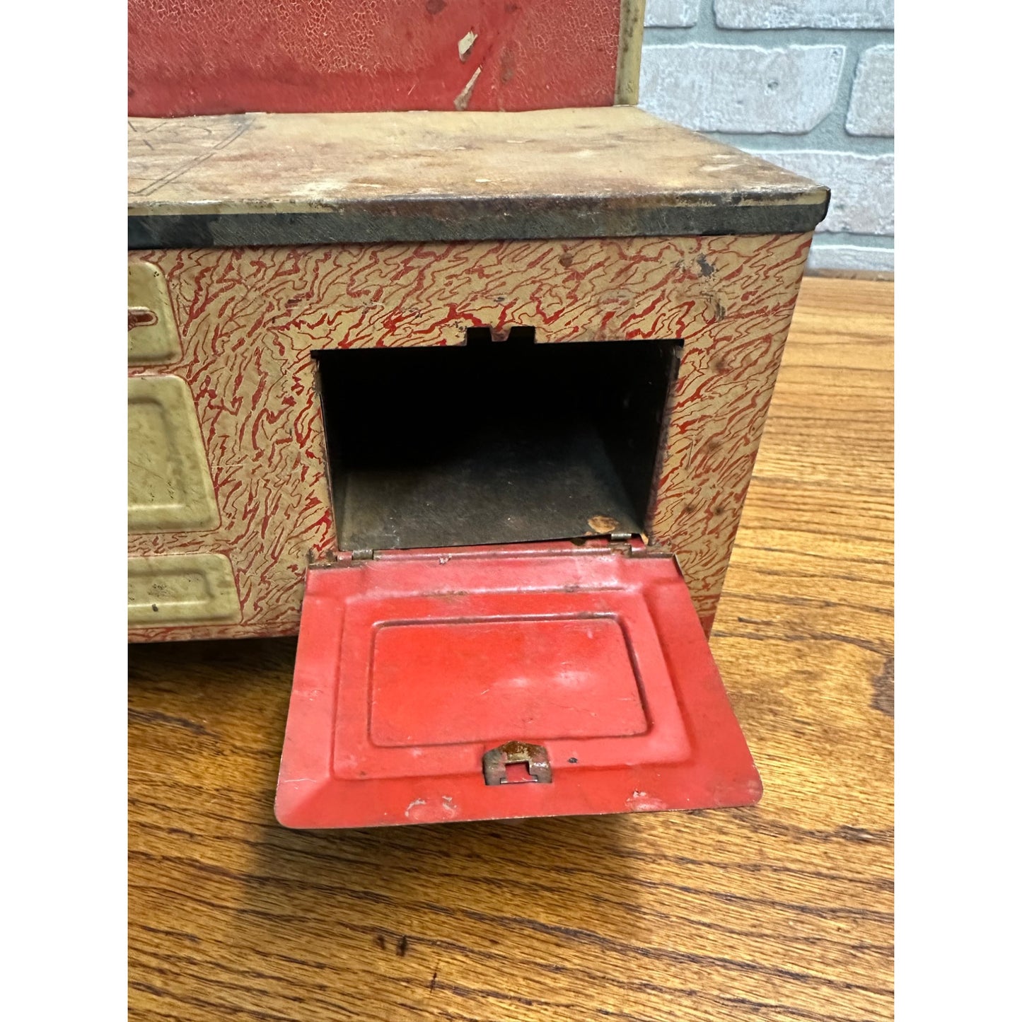 Vintage 1940s Child's Play Kitchen Oven Range Stove Tin Litho Wolverine