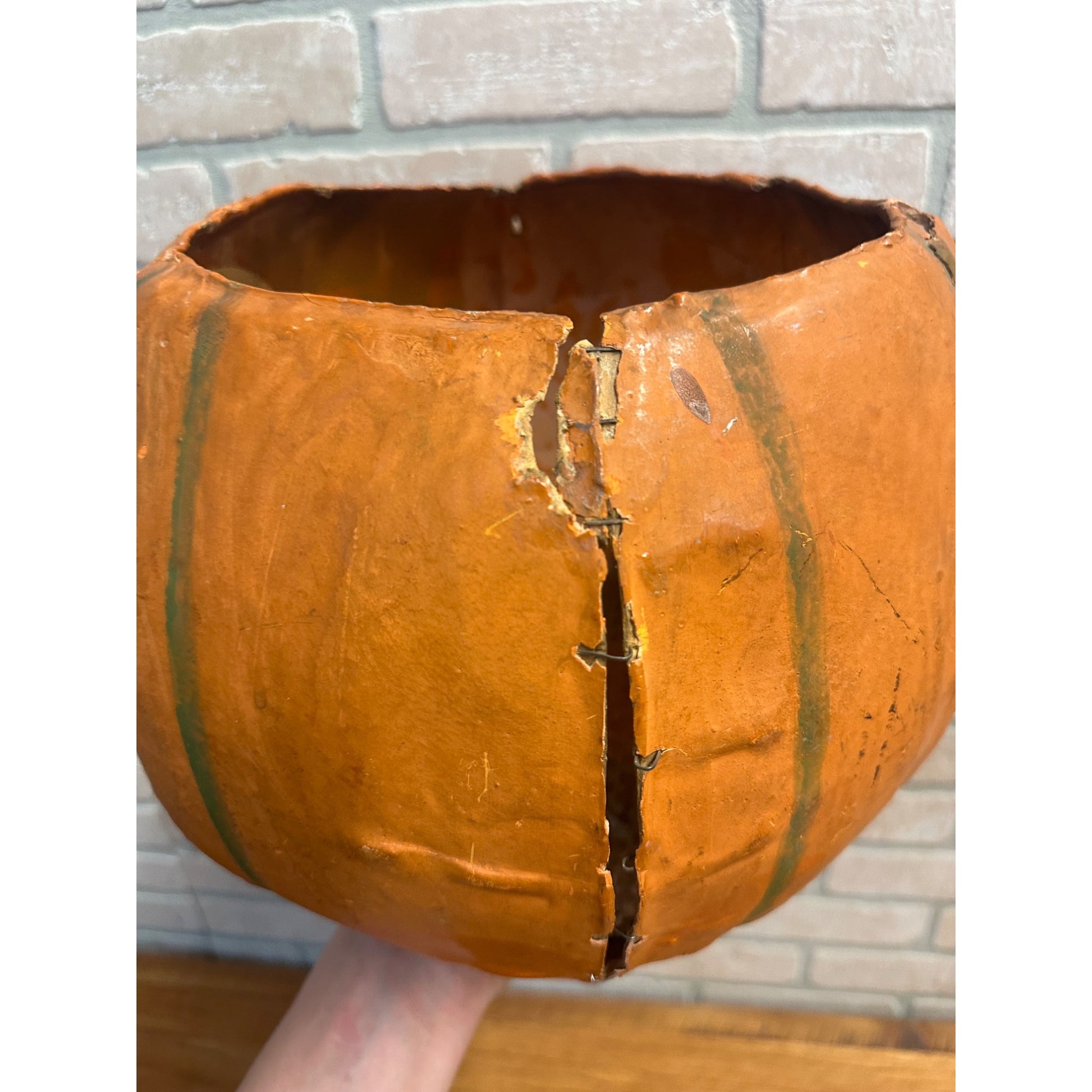 RARE Antique 1920s Halloween German Jack O Lantern JOL Candle Holder Large 11.5"