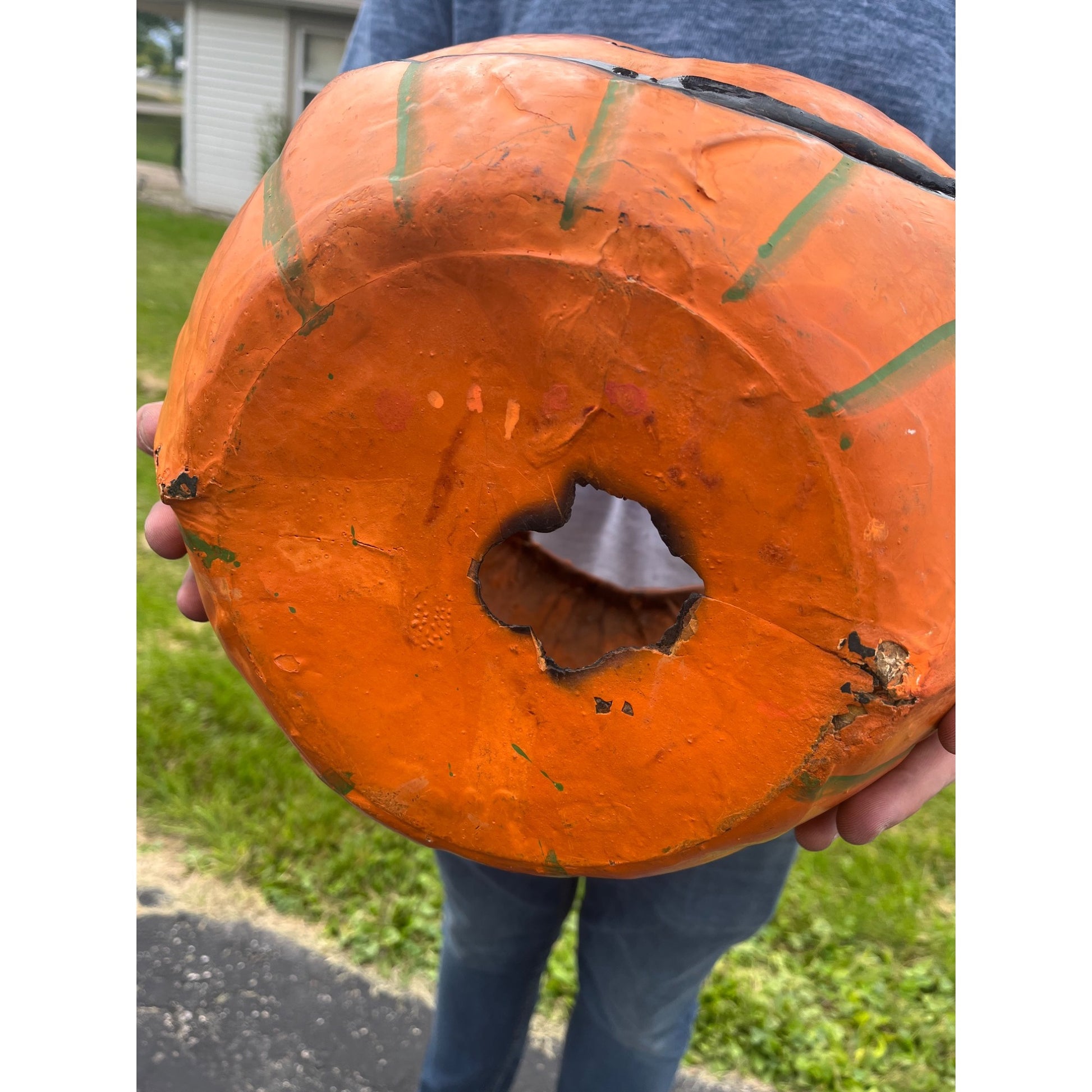 RARE Antique 1920s Halloween German Jack O Lantern JOL Candle Holder Large 11.5"