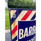 Antique Curved Porcelain Barber Shop Advertising Trade Sign Marvy