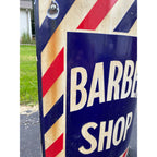 Antique Curved Porcelain Barber Shop Advertising Trade Sign Marvy