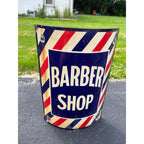Antique Curved Porcelain Barber Shop Advertising Trade Sign Marvy
