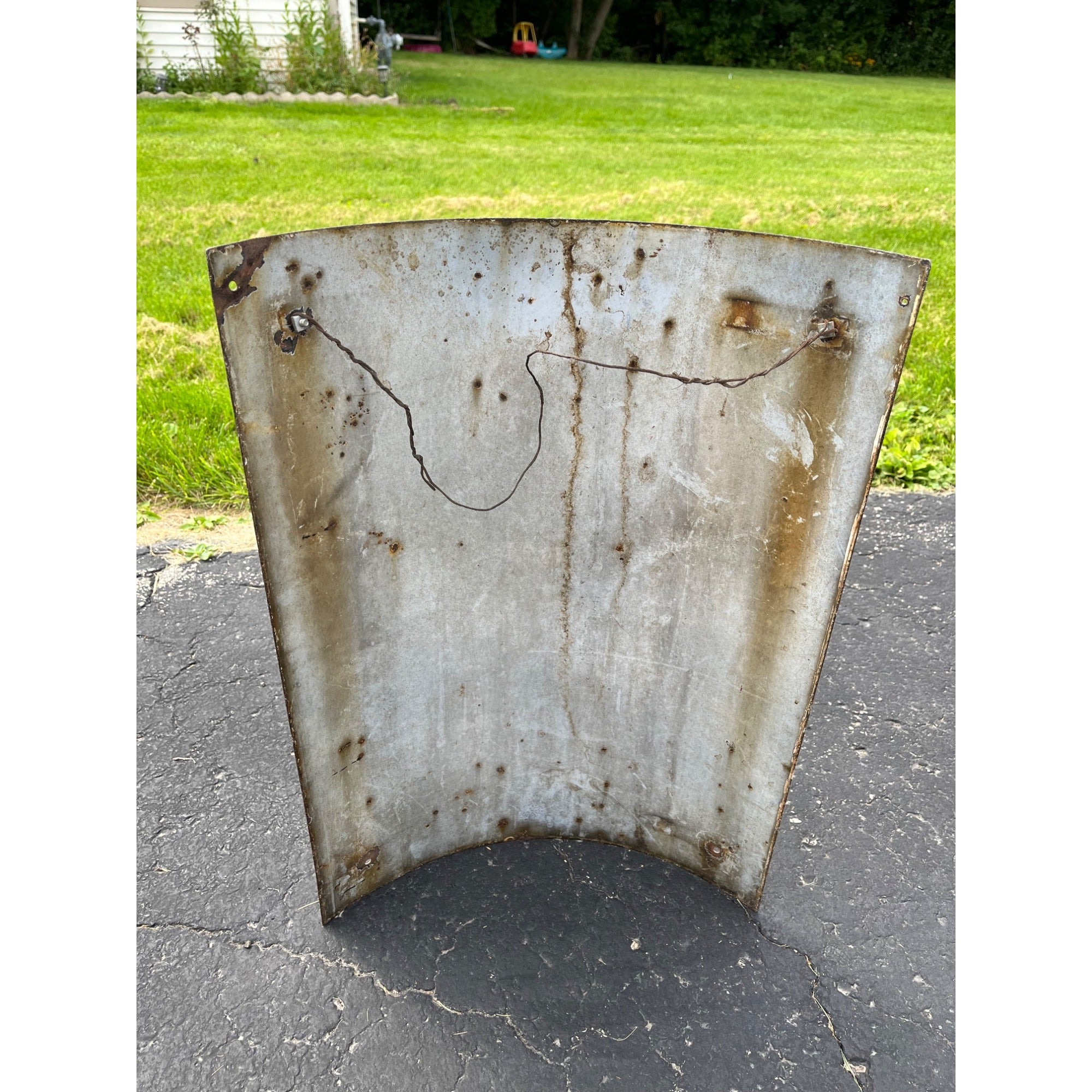 Antique Curved Porcelain Barber Shop Advertising Trade Sign Marvy