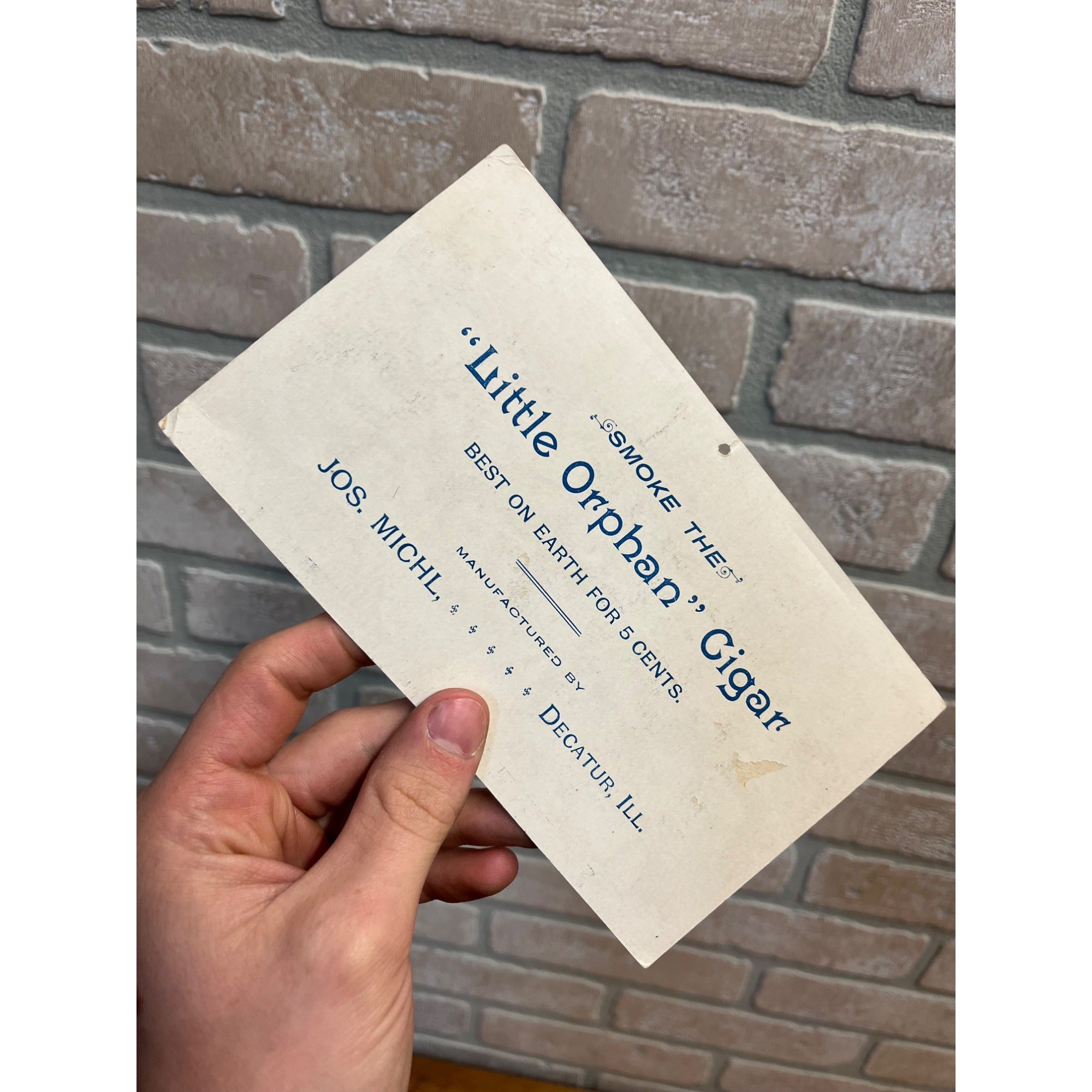 Original c1890s Joe Michl's Fifty Little Orphans Cigar Hanging Advertising Sign