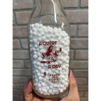 Vintage Barton Dairy Wisconsin WI Wis ACl Quart Milk Bottle RARE Ice Skating