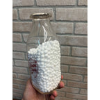 Vintage Barton Dairy Wisconsin WI Wis ACl Quart Milk Bottle RARE Ice Skating