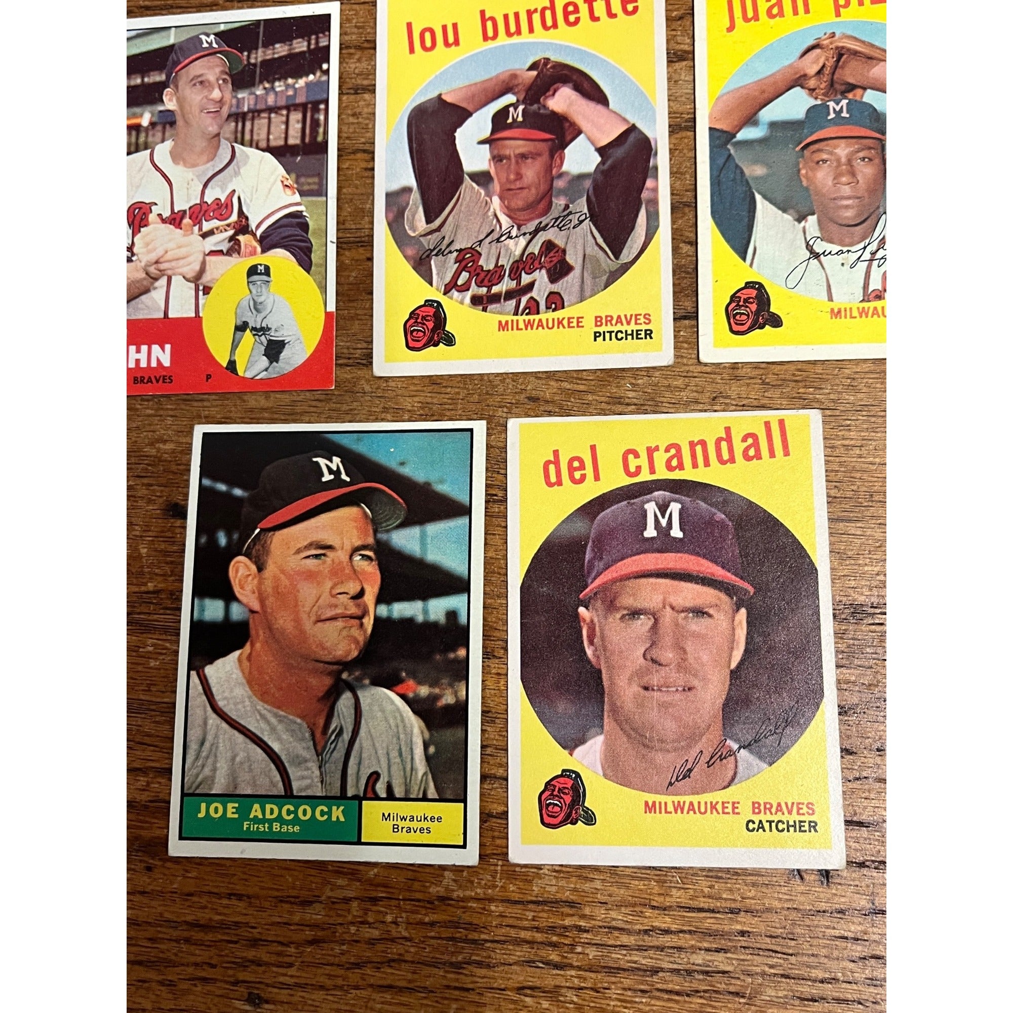 Vintage 1950s-60s Topps Milwaukee Braves Baseball Card Lot Hank Aaron, Spahn, Mathews ++