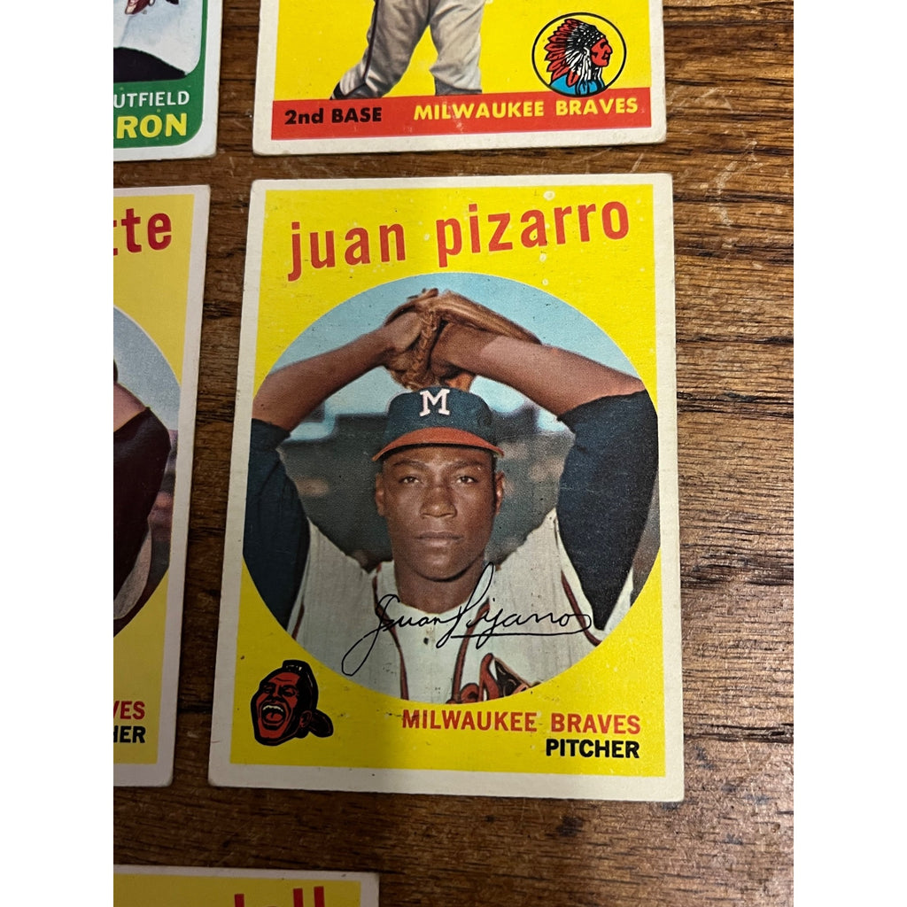 Vintage 1950s-60s Topps Milwaukee Braves Baseball Card Lot Hank Aaron, Spahn, Mathews ++