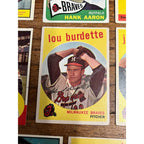 Vintage 1950s-60s Topps Milwaukee Braves Baseball Card Lot Hank Aaron, Spahn, Mathews ++