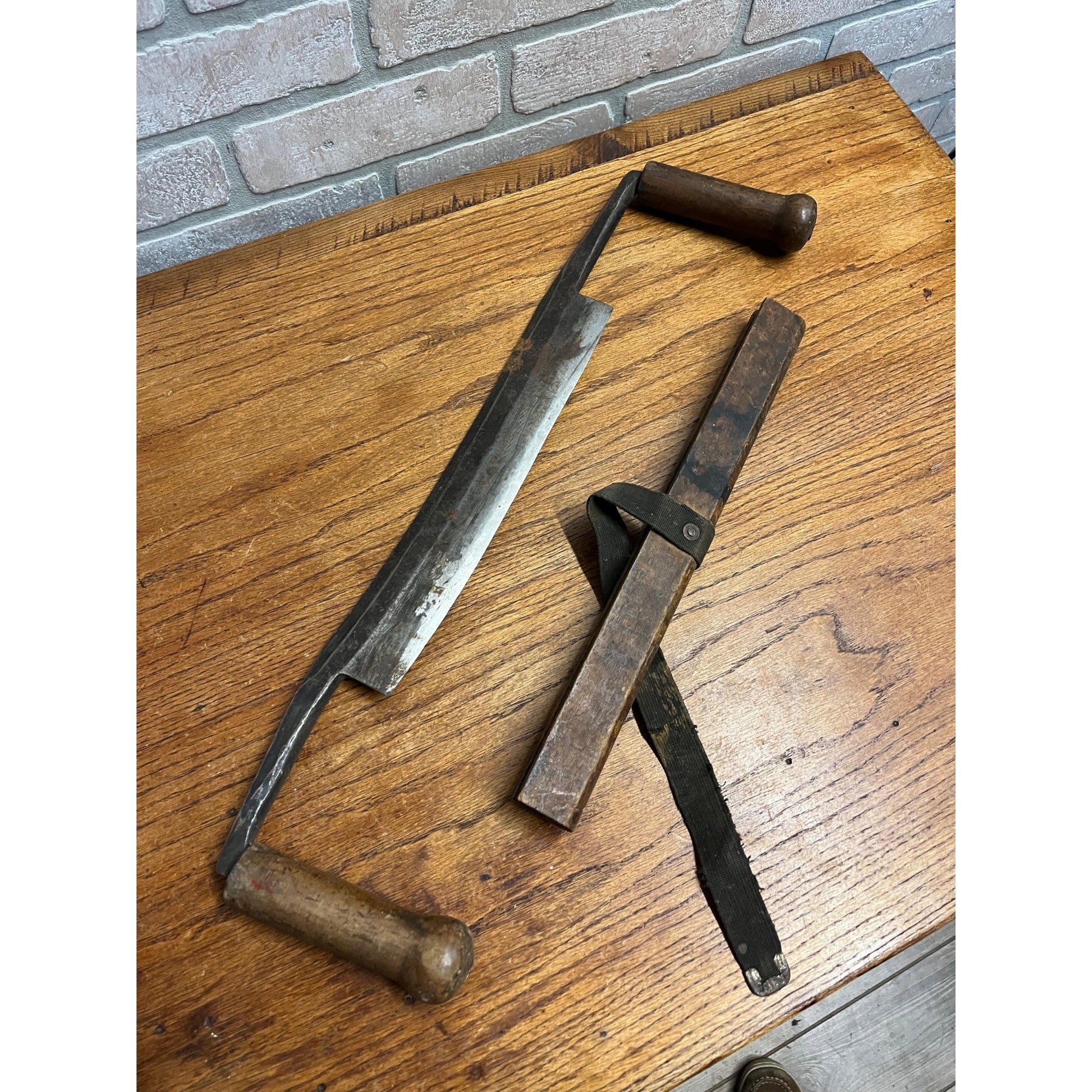 Antique Vintage DR Barton LARGE Shipwrights Draw Knife Woodworking Tool 23"